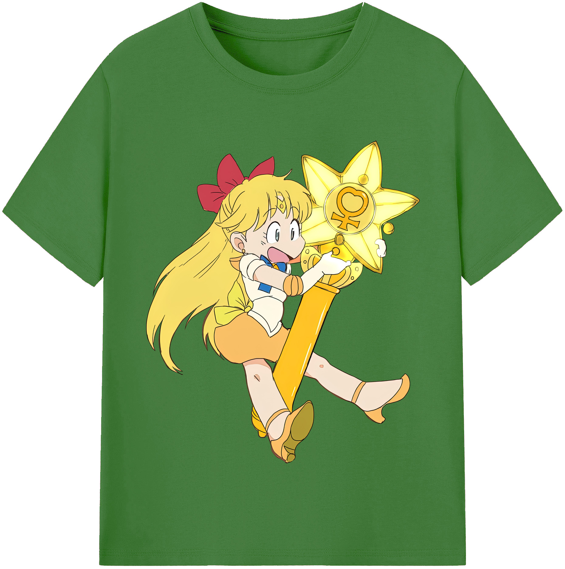 （画像用） 美少女戦士セーラームーン 愛野 美奈子 あいの みなこ Sailor Moon Aino Minako レディースカジュアルプリントTシャツ（綿100％）